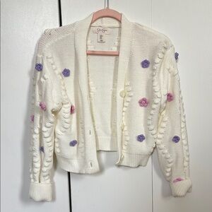 Jessica Simpson Cream and Purple Cardigan Sweater